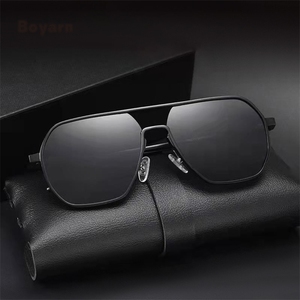 Boyarn Verano Venta caliente Hombres Personalidad Marco <span class=keywords><strong>de</strong></span> metal cuadrado <span class=keywords><strong>de</strong></span> gran tamaño Doble viga <span class=keywords><strong>Ciclismo</strong></span> Conducción Uv400 <span class=keywords><strong>Gafas</strong></span> <span class=keywords><strong>de</strong></span> <span class=keywords><strong>sol</strong></span> polarizadas - Product Image 1