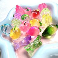 Breloques en résine de fruits 3D miniatures de dessins animés pour la fabrication de bijoux et de chaînes de coques de téléphone portable