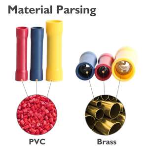 Lot de 100 connecteurs bout à bout à sertir connecteur bout à bout entièrement isolé PVC fil droit connecteur d'épissure bout à bout - Product Image 5