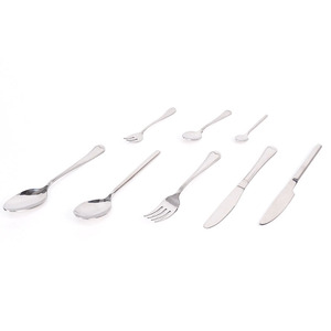 DF Modern Stainless Steel Flatware Set Restaurant Cutlery Including Silver Spoons Forks <b>Knives</b> at Low Price for Parties and Home - Product Image 1