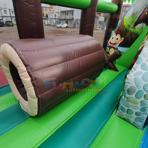 Structure gonflable géante pour enfants, château gonflable commercial avec toboggan, thème jungle - Product Image 5