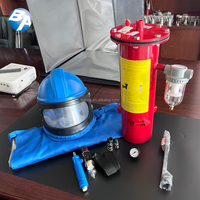 Casque de sablage avec tube de refroidissement d'air et filtre à air au charbon actif inclus