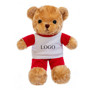 Porte-clés petit ours en peluche avec T-shirt de différentes couleurs <span class=keywords><strong>jouet</strong></span> ours en peluche cadeau pour enfants - Product Image 1