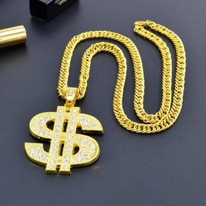 Mode <span class=keywords><strong>dollar</strong></span> logo bijoux <span class=keywords><strong>en</strong></span> <span class=keywords><strong>or</strong></span> saoudien laboratoire diamant pendentifs - Product Image 4