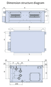 Alta presión estática tipo de conducto de la unidad interior para VRf para Hotel/Estación de sala de espera. - Product Image 2