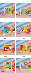 Jeu de puzzle éducatif en bois pour enfants, dessin animé, Montessori, légumes, dinosaures 3D, 12 pièces - Product Image 6