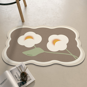 Alfombra <span class=keywords><strong>de</strong></span> Baño <span class=keywords><strong>de</strong></span> Terciopelo con Flores Frescas, Antideslizante, Absorbente, Apta para <span class=keywords><strong>Mascotas</strong></span>, <span class=keywords><strong>de</strong></span> Secado Rápido, con Diseño Ikat, para <span class=keywords><strong>Hotel</strong></span> - Product Image 3