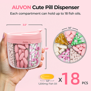 Distributeur de pilules de voyage portable en plastique rouge et rose, anti-mélange, à large ouverture, résistant aux enfants, 7 jours, 7 grands compartiments - Product Image 2