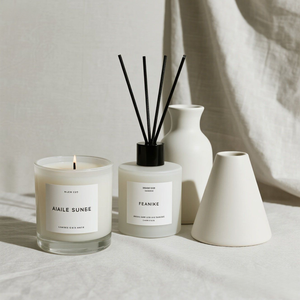 C & H Ventes Échantillon Personnalisé Bougie en Céramique et Flacons Diffuseur de Roseau Cadeau Réutilisé Diffuseur d'Huiles Fait <span class=keywords><strong>Maison</strong></span> Flacon Conique - Product Image 6