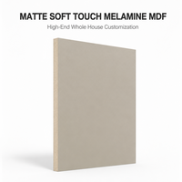 Panneau de fibres à densité moyenne en mélamine au toucher doux mat, design moderne, résistant à l'humidité, panneau de fibres E1 sans formaldéhyde pour l'ameublement haut de gamme