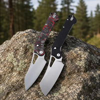 Couteau pliant de haute qualité, couteau tactique utilitaire de poche, acier 14C28N, manche en G10/fibre de carbone, couteau avec logo personnalisé T0079