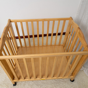 <span class=keywords><strong>Lit</strong></span> d'enfant pliable multifonction B2B, garde-corps latéral, peut être relevé et abaissé, grande taille, berceaux en bois pliables pour bébés - Product Image 6