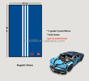 Vitrine murale pour modèle de voiture <span class=keywords><strong>Bugatti</strong></span> <span class=keywords><strong>Chiron</strong></span> 42083 en blocs de construction, 80x50cm, cadre en miroir cristal de qualité S uniquement - Product Image 4