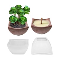 Cetakan Silikon Bentuk Mangkuk Silinder Permukaan Mengkilap Klasik 3D yang Dapat Digunakan Kembali untuk Pot Bunga Sukulen Meja DIY.