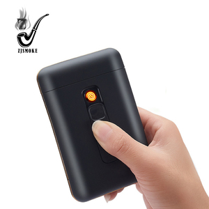 Nuevo Encendedor USB 2 en 1 Portátil, Estuche para Cigarrillos con Capacidad para 20 Cigarrillos, Metálico Premium Impermeable, Personalizable - Product Image 1