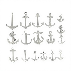 Breloques nautiques en acier inoxydable-pendentifs de roue de bateau de gouvernail d'<span class=keywords><strong>ancre</strong></span>-résultats de bijoux de thème <span class=keywords><strong>marin</strong></span> - Product Image 1