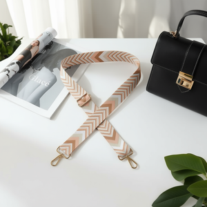 Cinghia per borsa in tessuto Arrow da 4 cm color kaki con ganci in metallo per accessorio borsa - Product Image 2