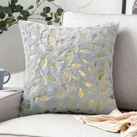 Housse de coussin en velours 43*43CM, housse de coussin personnalisée avec logo, style européen, bronzage, jeté de canapé, décoration intérieure, polyester, vente en gros, jaune tissé