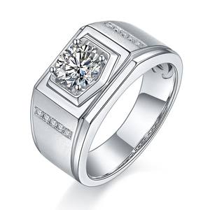 Anillo de hombre con diseño geométrico de moda de diamante de moissanita de grado D de plata esterlina S925 - Product Image 6