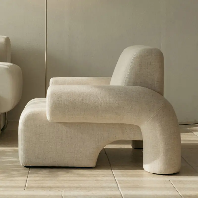 आधुनिक शैली कमरे में रहने वाले फर्नीचर सफेद कपड़े कुर्सी boucle असबाब सामयिक कुर्सी boucle लहजे कुर्सी