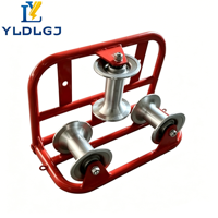 Poulie de guidage en aluminium YILI à trois roues pour câbles, idéale pour la pose de câbles électriques souterrains et la construction de lignes électriques.