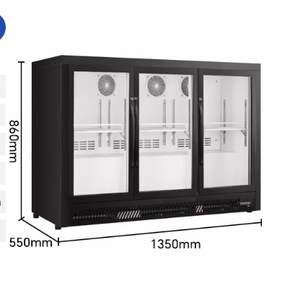 Refrigerador Exhibidor de <span class=keywords><strong>Cerveza</strong></span> con 3 Puertas Corredizas de Vidrio, Enfriador de Botellas Bajo Mostrador, Vitrina Refrigerada para Bar - Product Image 3