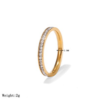 Bague de mariage créative en acier inoxydable, motif cercle carré entier, sertie de diamants, ciel étoilé, en argent, pour femme - Vente chaude