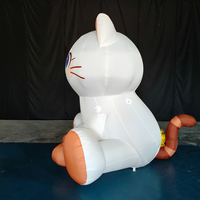 Mascotte gonflable géante personnalisée de dessin animé, chat blanc de 4 m, en tissu Oxford imperméable, résistant au soleil et durable pour la publicité des animaleries