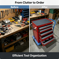 Chariot d'atelier mobile durable avec tiroirs multicouches pour l'organisation d'outils de réparation automobile