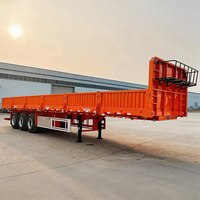 Semi-remorque plateau à 3 essieux de 40 pieds et 40 tonnes, à parois latérales, pour un transport de marchandises efficace, directement de l'usine