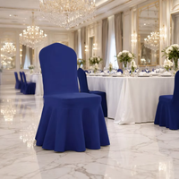 Prêt à expédier – Housse de chaise en spandex 25 couleurs, type jupe, avec couche d'air épaissie, protection de siège extensible pour mariages, hôtels et banquets