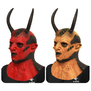 Venta <span class=keywords><strong>al</strong></span> por mayor Halloween Carnival Scary Ghost Mask Demon Screaming Horned Devil Mask Adult Ghost Face Máscara de látex - Product Image 2
