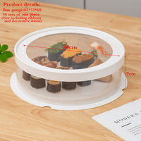 Boîte transparente à couvercle ouvert de huit pouces de haute qualité pour gâteau mousse monochromatique