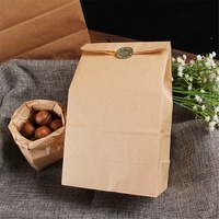 Promotion en gros - Sac en papier brun écologique pour emporter les aliments - Sac en papier à fond carré