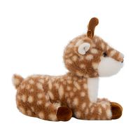 Peluche Cerf Mignon à Pois, Faon Assis avec Boissons, Animal en Peluche Doux pour Décoration de Chambre d'Enfant et Cadeau d'Anniversaire pour Enfants
