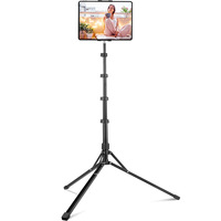 Nouveau trépied pliable en aluminium de 1.6m photographie de téléphone portable diffusion en direct anneau lumineux 3kg capacité de charge tablette debout au sol