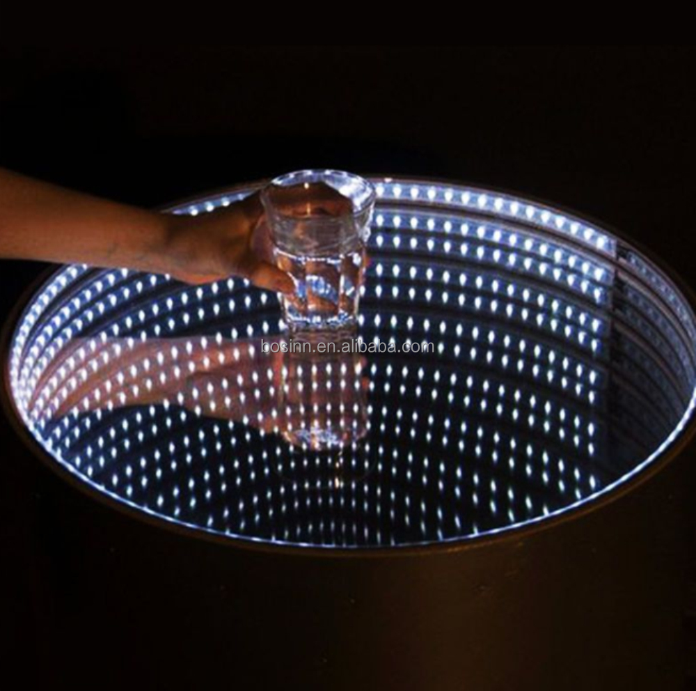 バー家具 無限鏡 LEDディスプレイテーブル 魅惑的なディスコ演出