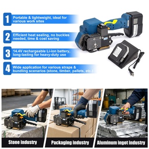 เครื่องรัดสายรัดแบบมือถือ PP/PET ใช้ไฟฟ้า แรงดึงสูง 3000N ทนทาน ปุ่มกดใช้งานง่าย ใช้แบตเตอรี่ - Product Image 4