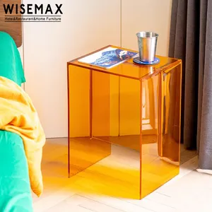 WISEMAX furnitur ruang tamu Nordik furnitur kecil akrilik meja kopi dudukan malam sofa meja ujung akrilik untuk rumah Kafe