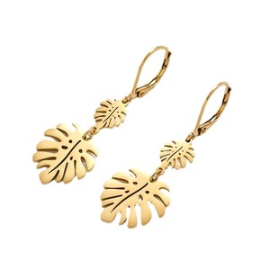 Orecchini pendenti a foglia d'acero in acciaio inossidabile <span class=keywords><strong>2026</strong></span> di tendenza, design a doppia foglia cava, ipoallergenici, gioielli alla moda all'ingrosso - Product Image 4