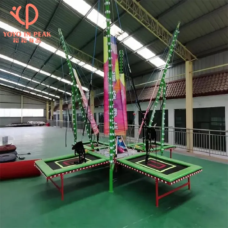 Precio de fábrica Niños Ejercicio Equipo de entretenimiento Móvil 4 en 1 Bungee Trampoline para la venta