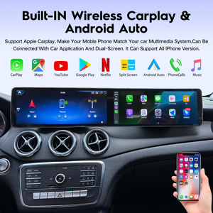 Pantalla Dual Android de 24.6 Pulgadas para <span class=keywords><strong>Mercedes</strong></span>-Benz Clase A W176 X156 GLA CLA A180 <span class=keywords><strong>A200</strong></span> NTG4.5 NTG5.0, <span class=keywords><strong>Carplay</strong></span> Inalámbrico, 8 Núcleos, 8+128G - Product Image 2