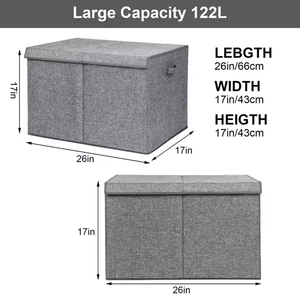 Vải lưu trữ <span class=keywords><strong>Box</strong></span> với có thể tháo rời nắp và Divider tiết kiệm không gian tổ chức cho quần áo chăn đồ chơi cho tủ quần áo sử dụng - Product Image 2