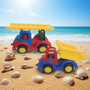 Beach Toys Red Camion With Ladder And Dump Truck Set 26x15x14 For Kids Playtime - Product Image 3