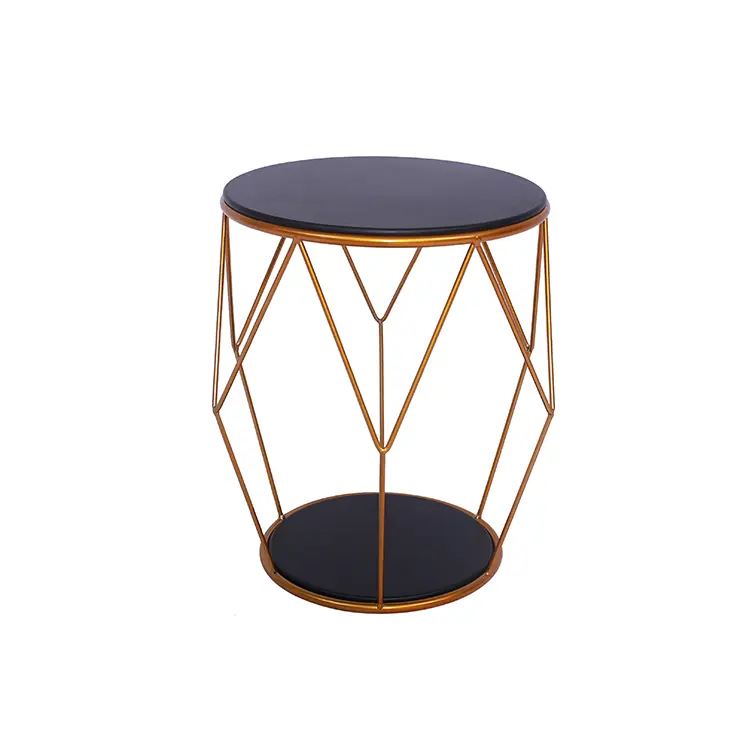 Laynsino mesa auxiliar de metal dorado, mesa de centro Hexagonal de alta calidad, juego de mesa de té