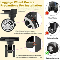 Housses de roues de bagages personnalisées en silicone, moule de qualité alimentaire, écologiques, accessoires de voyage silencieux pour valises et chariots