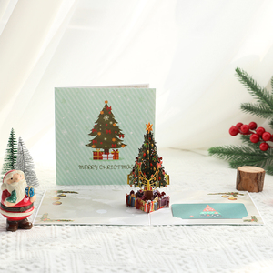 Custom Printing logo Words 3d Pop up Christmas Greeting Card with Envelope - Product Image 4