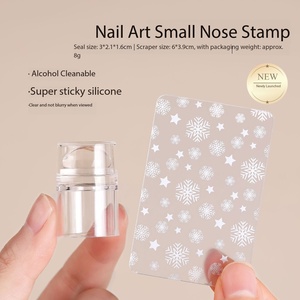 Poinçon à ongles en silicone français avec tête transparente, outil d'impression pour nail art - Product Image 5