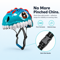 Casque de vélo pour enfants 3D T-Rex Dinosaure, design cool de dessin animé, réglable, pour scooter, skateboard, équipement de protection pour tout-petits
