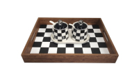 Plateau de rangement en damier noir et blanc, nouveau Design 37.6x29.6x5 Cm, plateau décoratif pour échecs au Restaurant